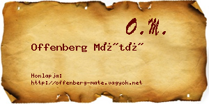 Offenberg Máté névjegykártya